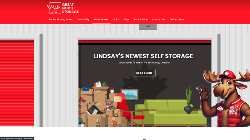 Great North Storage website